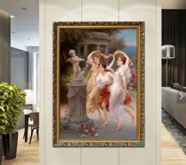 Vægmaleri Cupid And Three Graces 40x60cm