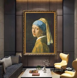 Vægmaleri Girl with a Pearl Earring 50x70cm