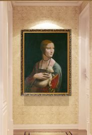Vægmaleri Lady with an Ermine 50x70cm