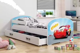 Børnesenge Racer Med Madras Og Opbevaringskasse 160x80cm hvid