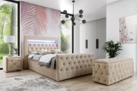 Kontinentalseng Sæt Med Opbevaring Og LED-Lys Palazzo Premium Lux 160-180 stof