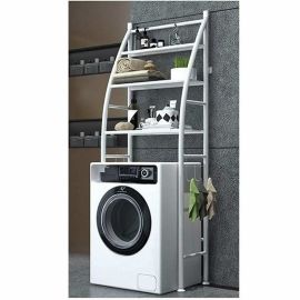 Badeværelseshylde Daran hvid metal – til vaskemaskine